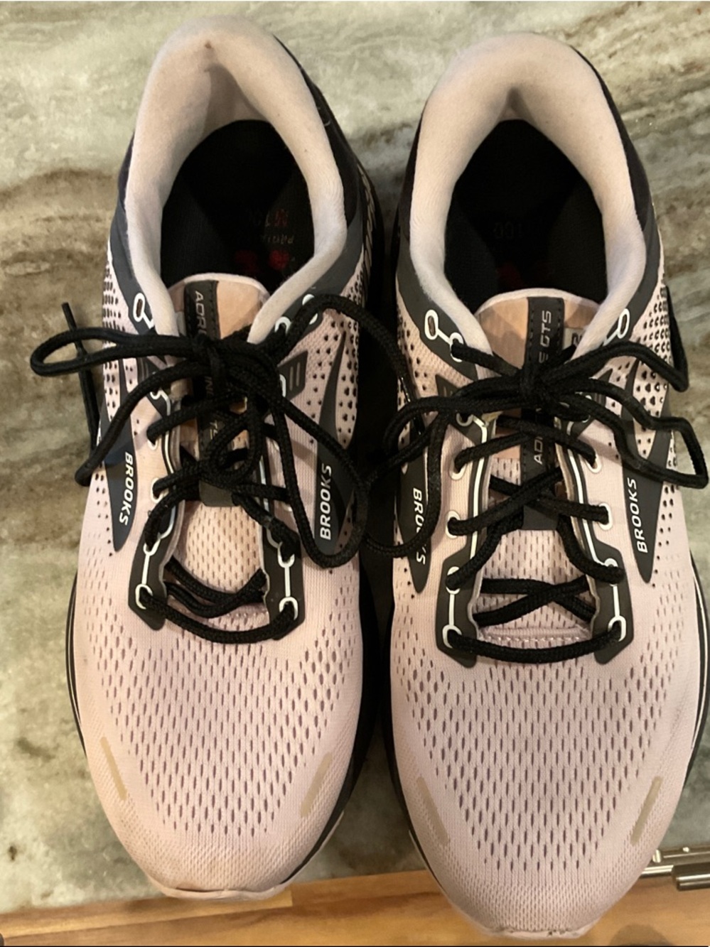 Brooks Adrenaline GTS 22 Light Pink and Black Running Sneakers